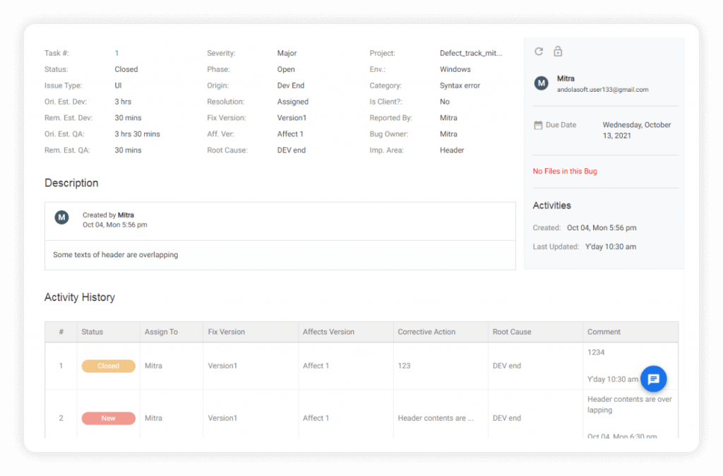 Bug & Issue Tracking